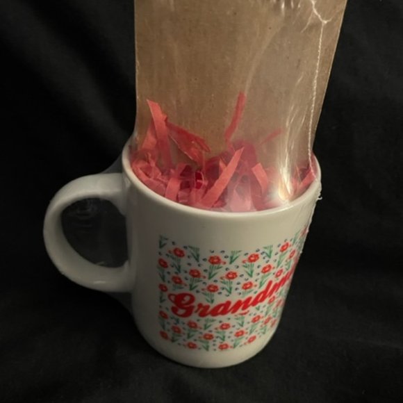 1992 Grandma Mug Set Red Green Floral Design White Mug Pad Pencil NWOT - Picture 4 of 7